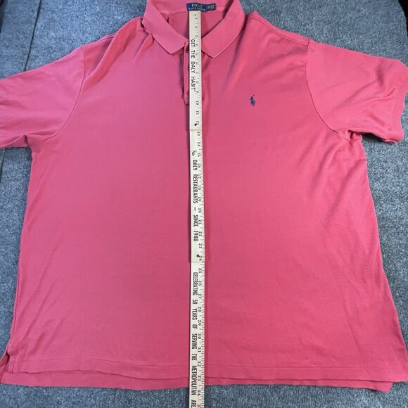 Polo Ralph Lauren Shirt Mens 4XB Red Short Sleeve Red Pony Big Tall Preppy - Picture 10 of 16